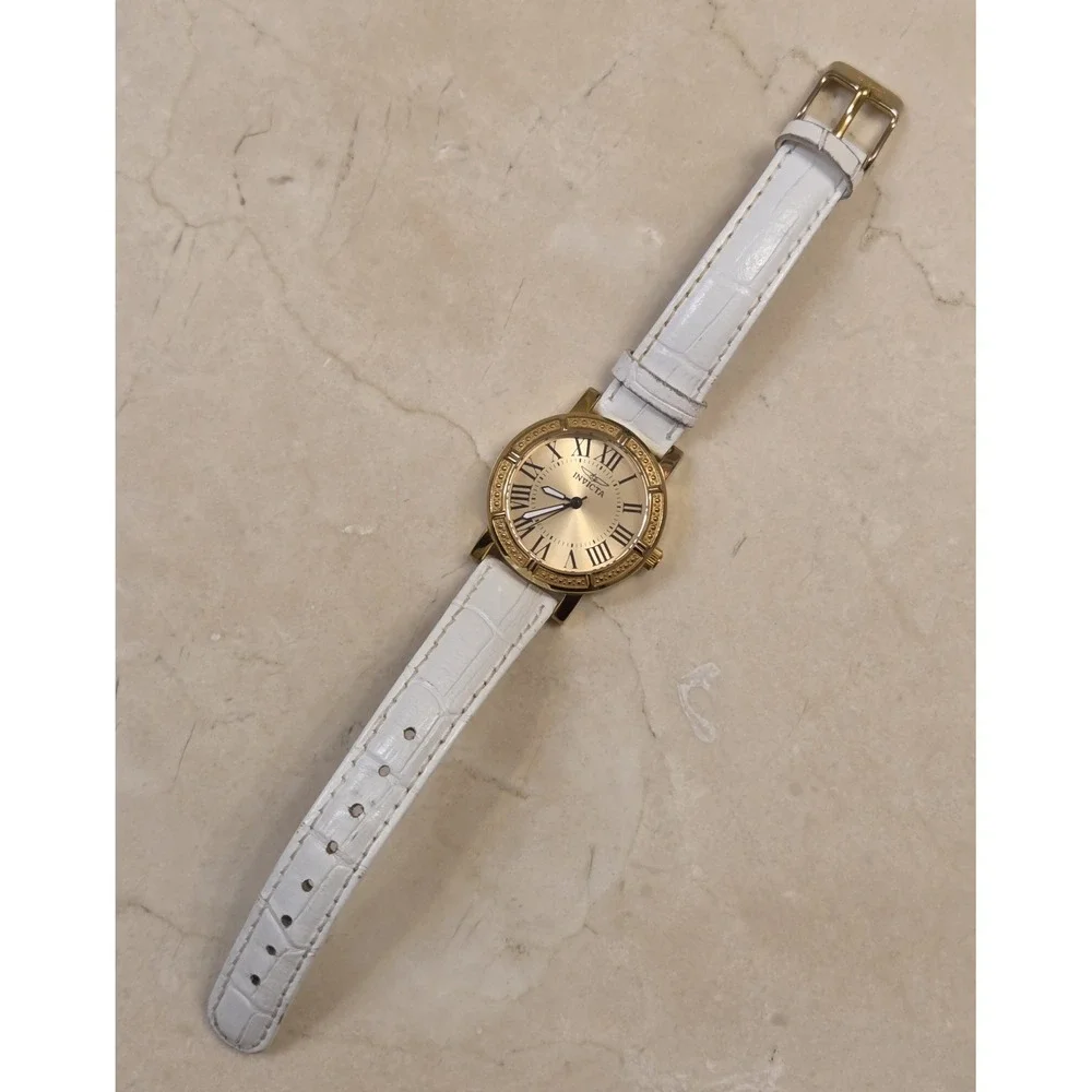 Invicta Women's 14892 Wildflower Collection‎ Japan Quartz White Leather Band